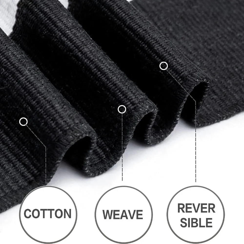 MUBIN Cotton Black & White Striped Rug 27.5